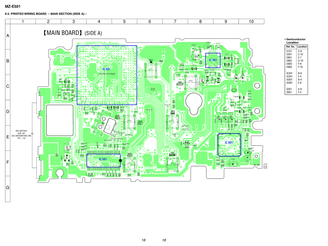 Sony MX-E501 service manual Printed Wiring Board Main Section Side a, Semiconductor 