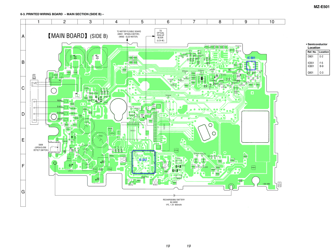 Sony MX-E501 service manual Printed Wiring Board Main Section Side B 