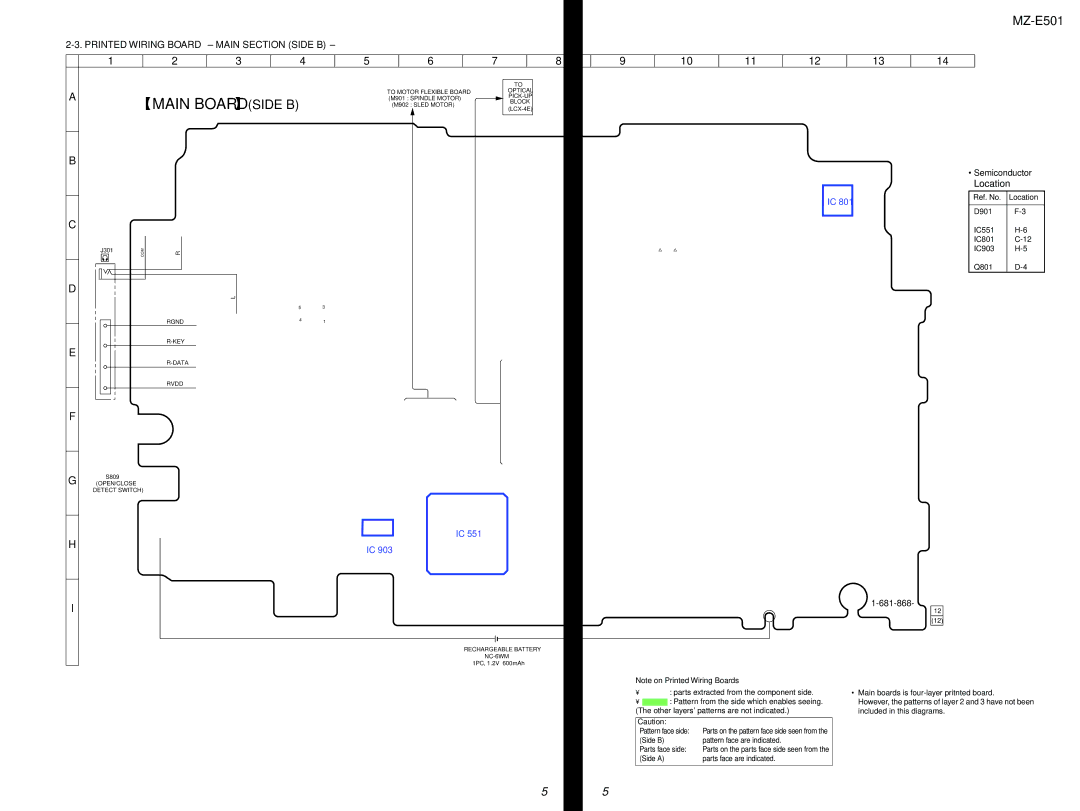 Sony MX-E501 service manual Main Board 