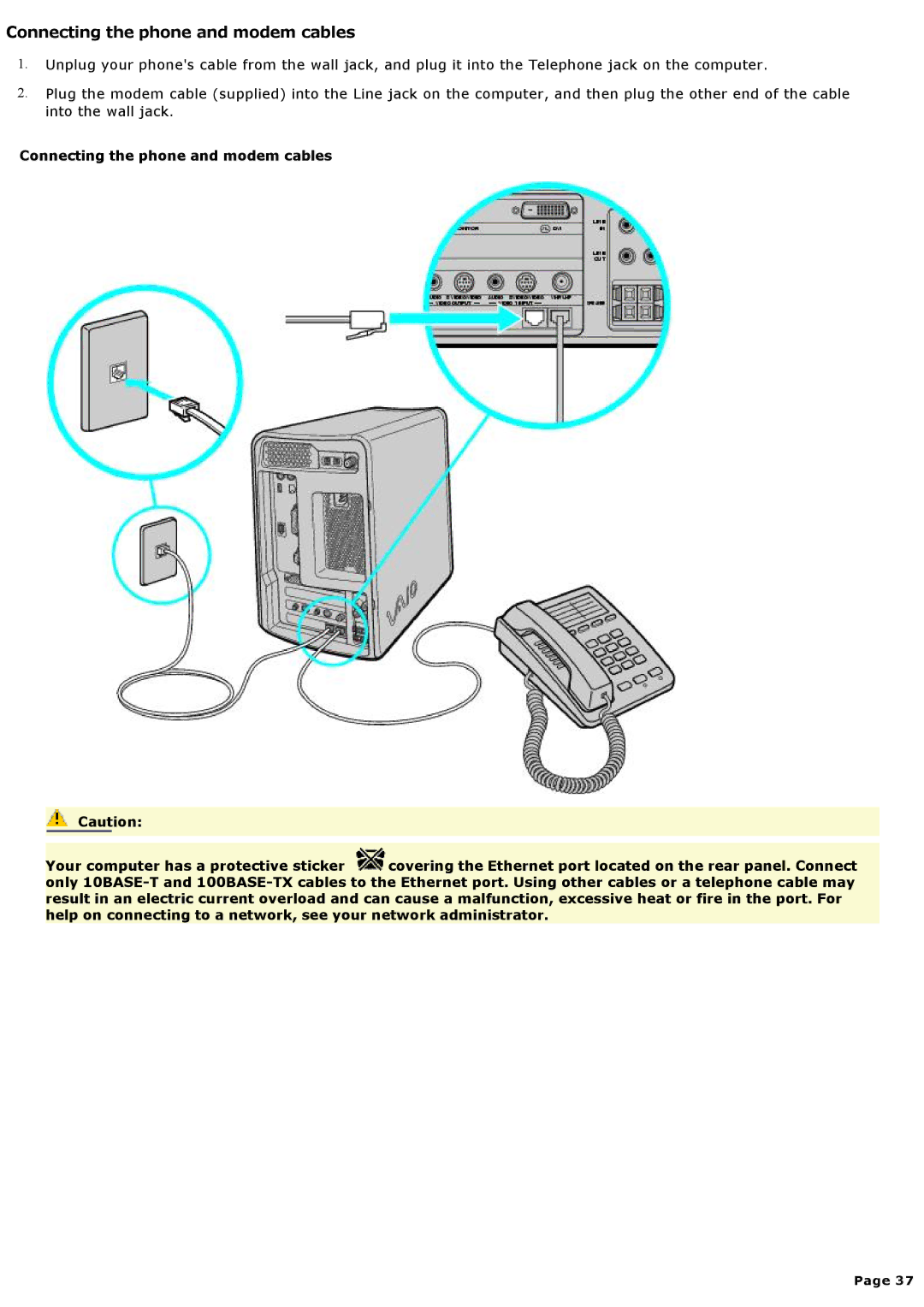 Sony MX manual Connecting the phone and modem cables 