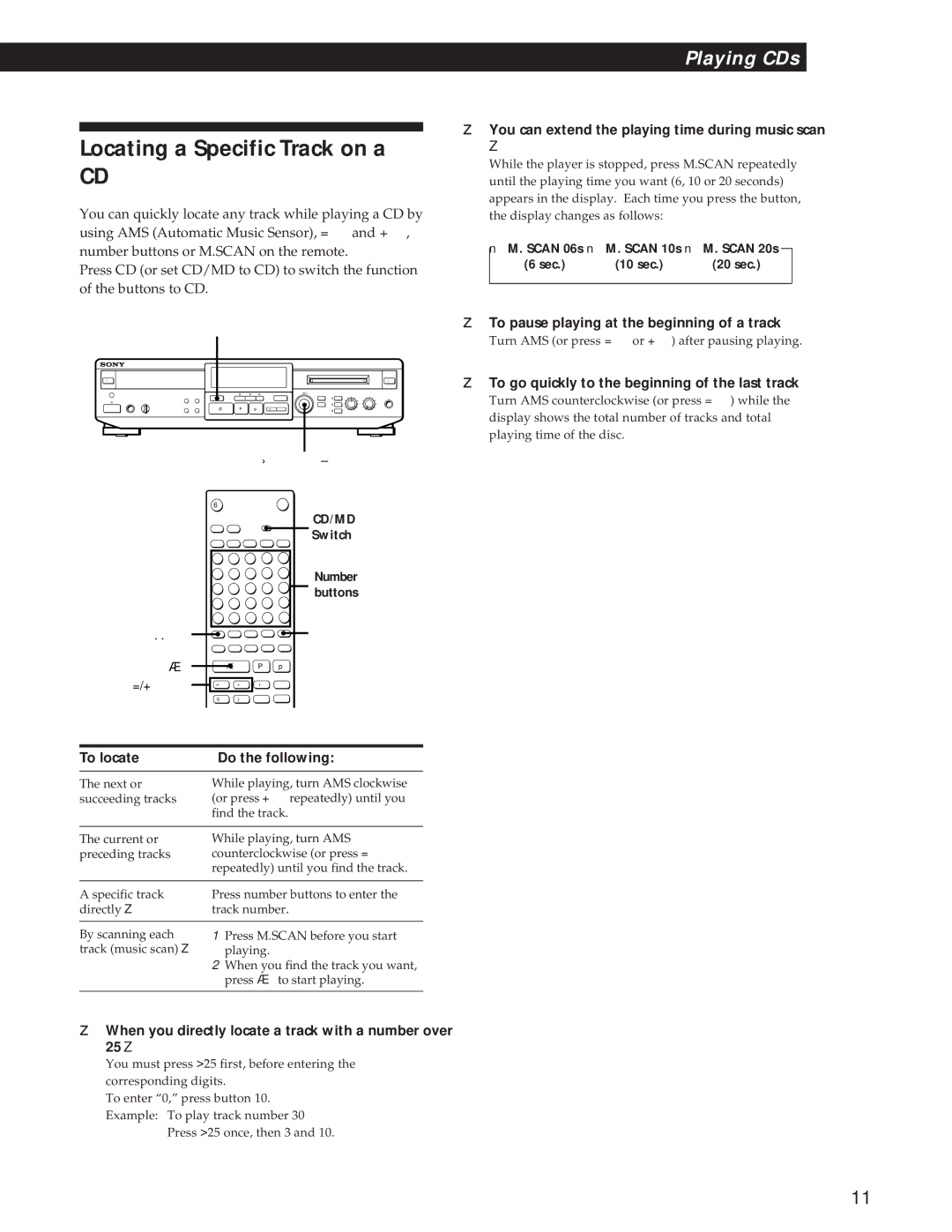 Sony MXD-D1 manual Locating a Specific Track on a 