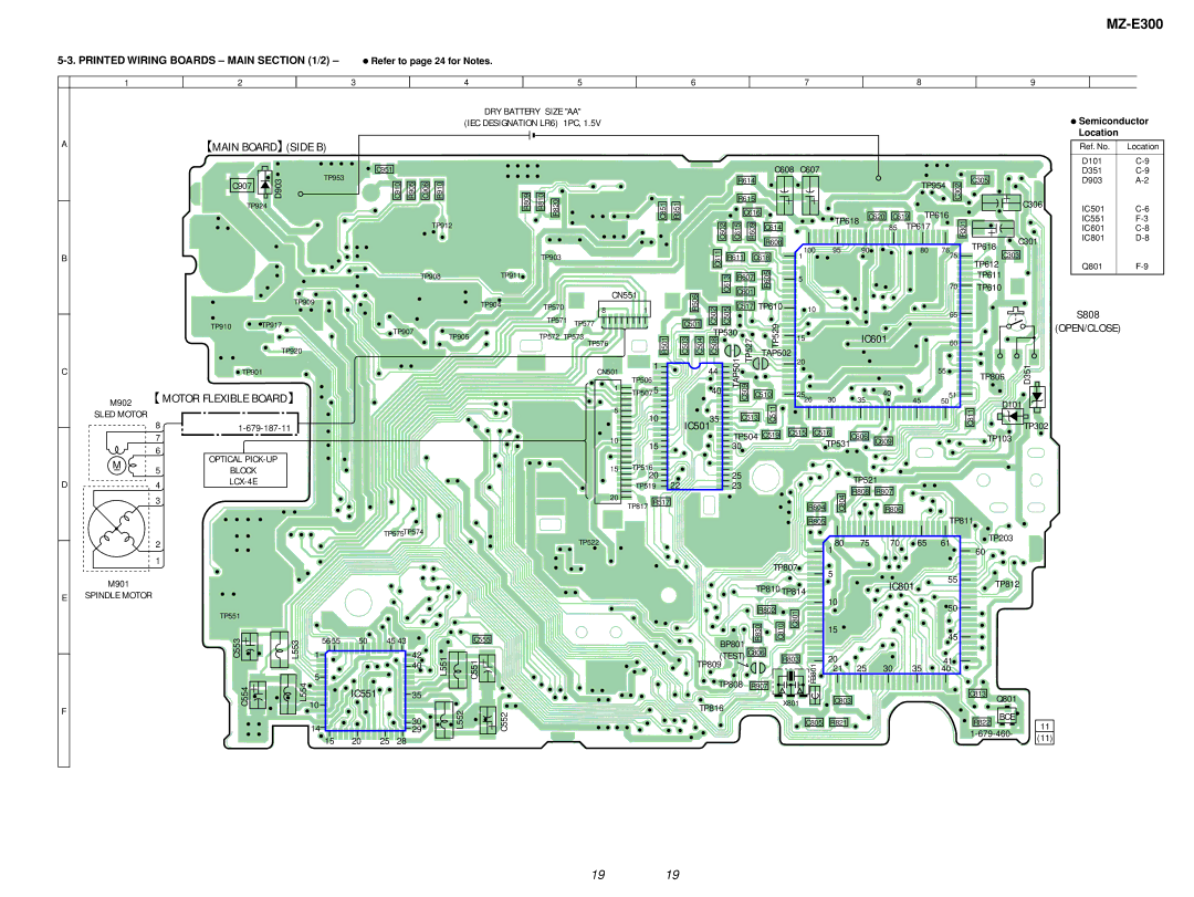 Sony MZ-300 specifications Printed Wiring Boards Main /2, Refer to page 24 for Notes 