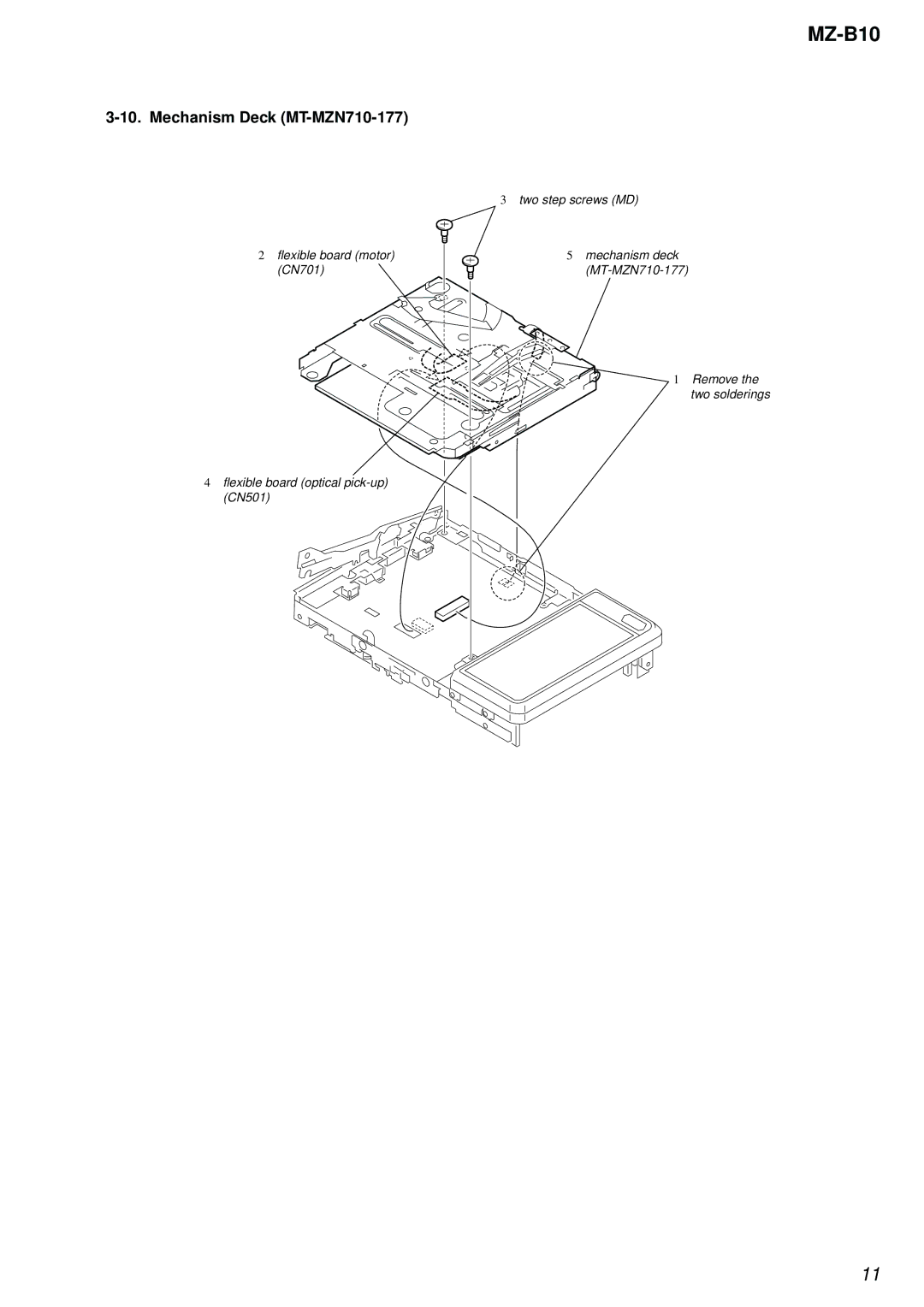 Sony MZ-B10 service manual Mechanism Deck MT-MZN710-177 