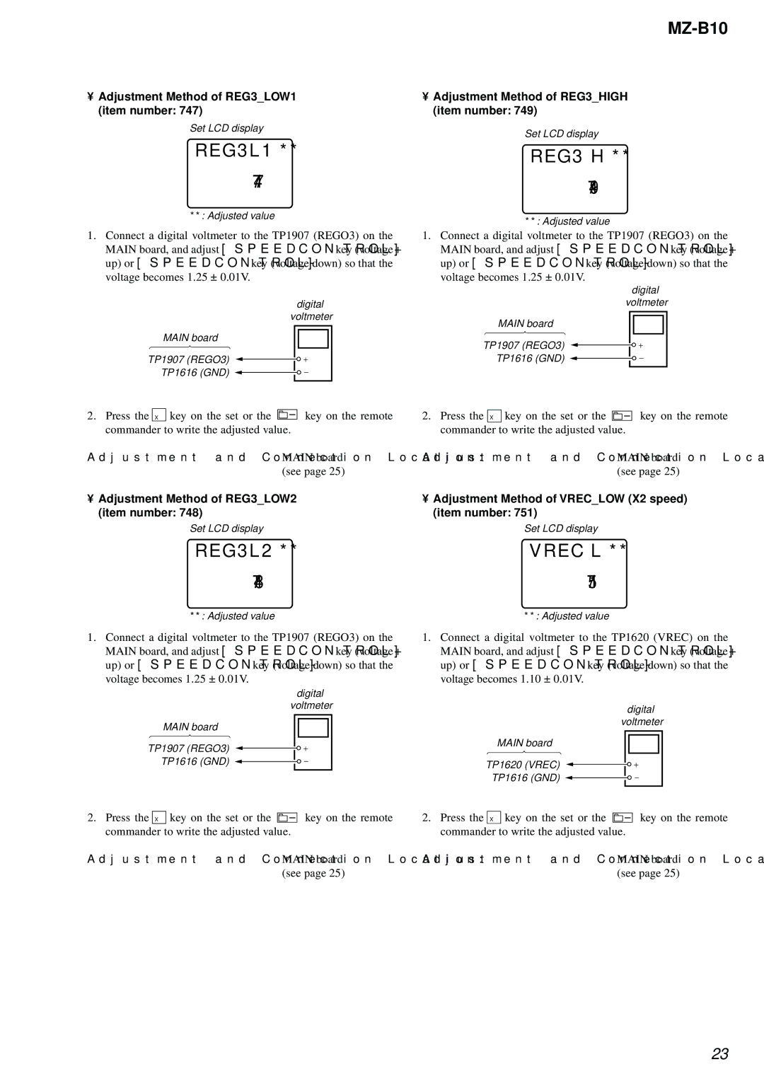 Sony MZ-B10 service manual REG3L1 747, REG3 H 749, REG3L2 748, 751 