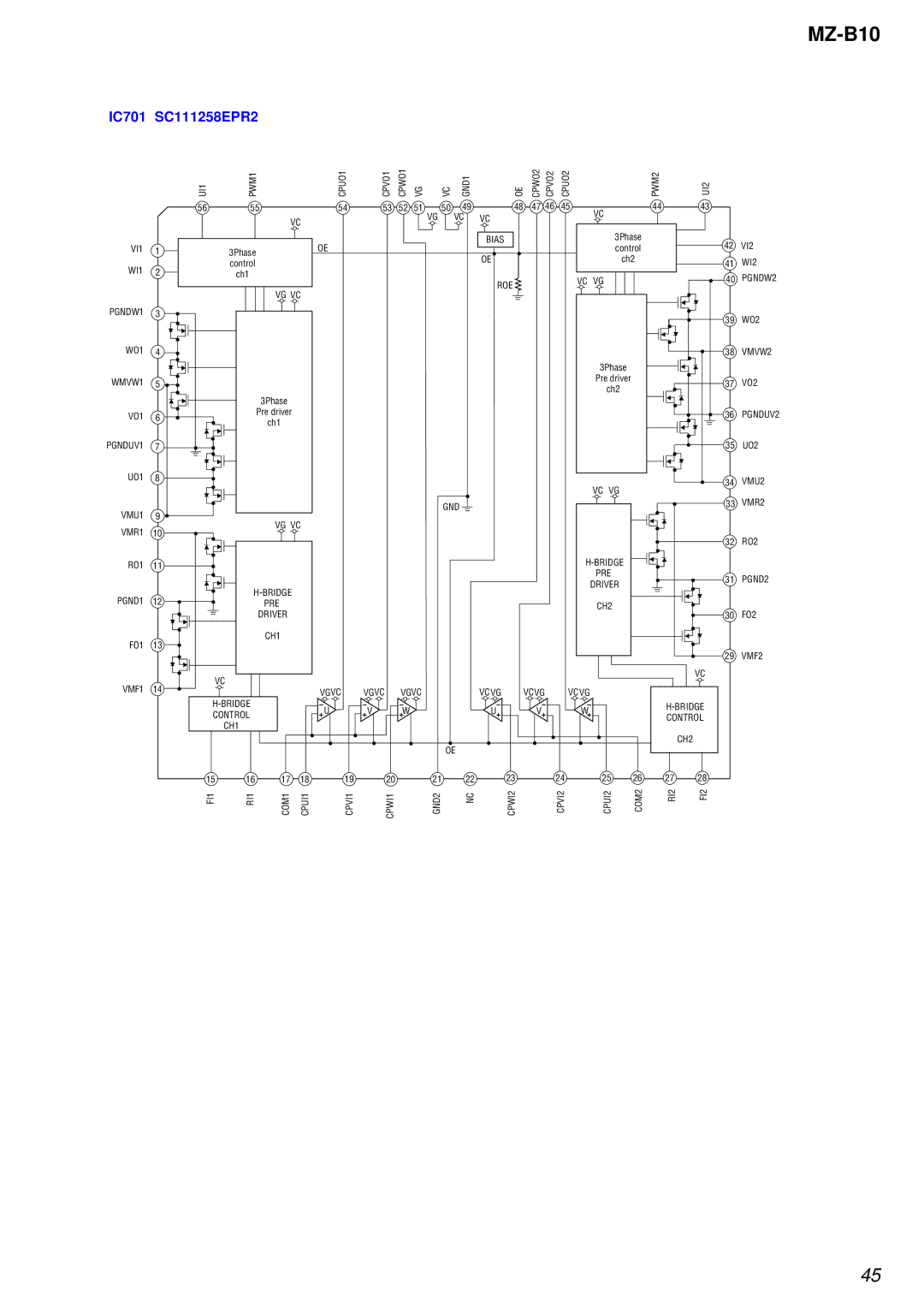 Sony MZ-B10 service manual IC701 SC111258EPR2 