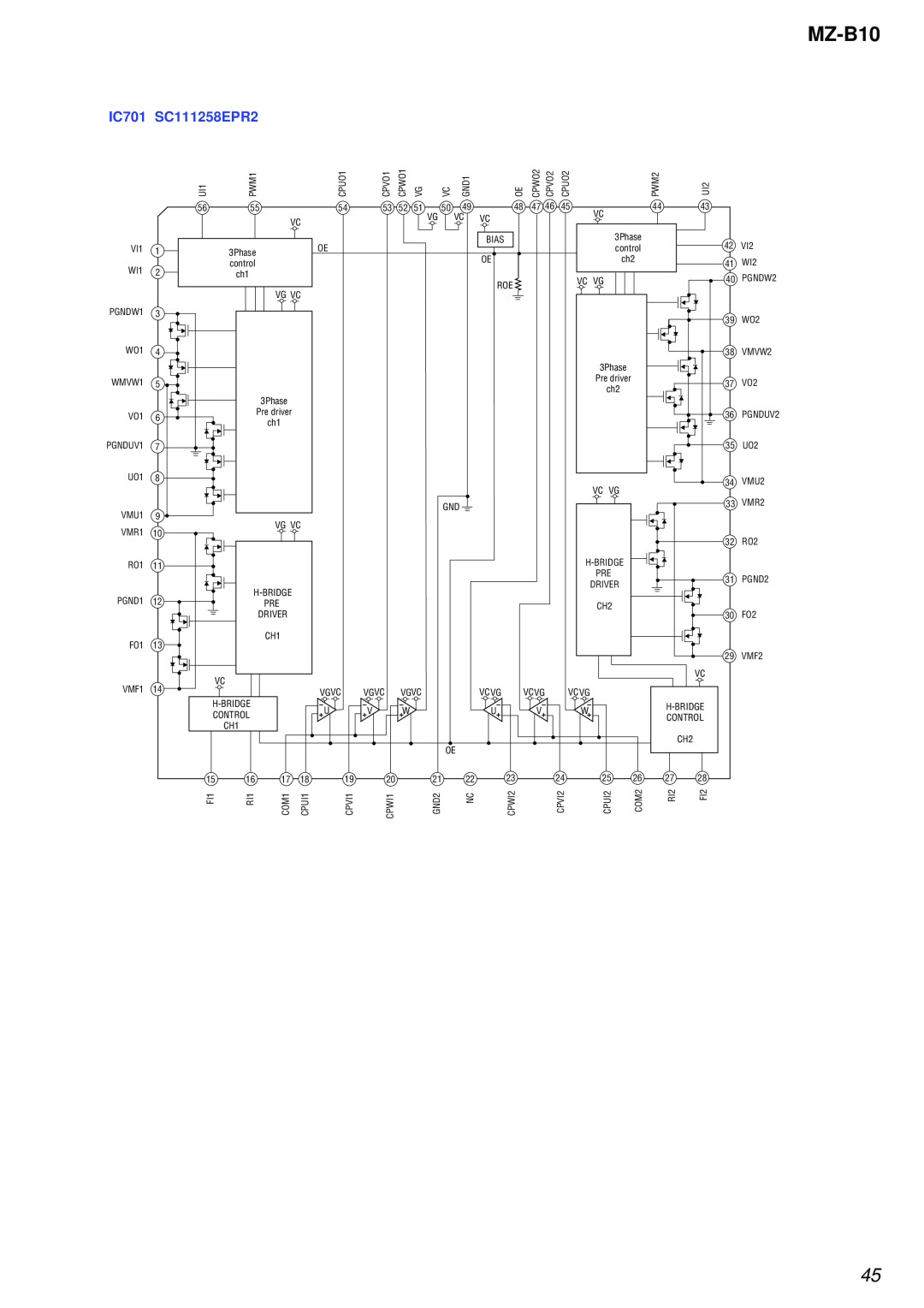 Sony MZ-B10 service manual IC701 SC111258EPR2 
