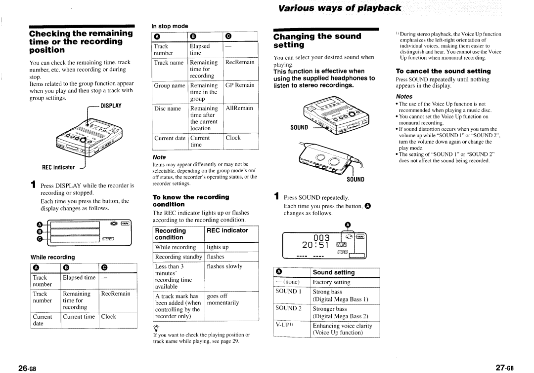 Sony MZ-B100 manual 