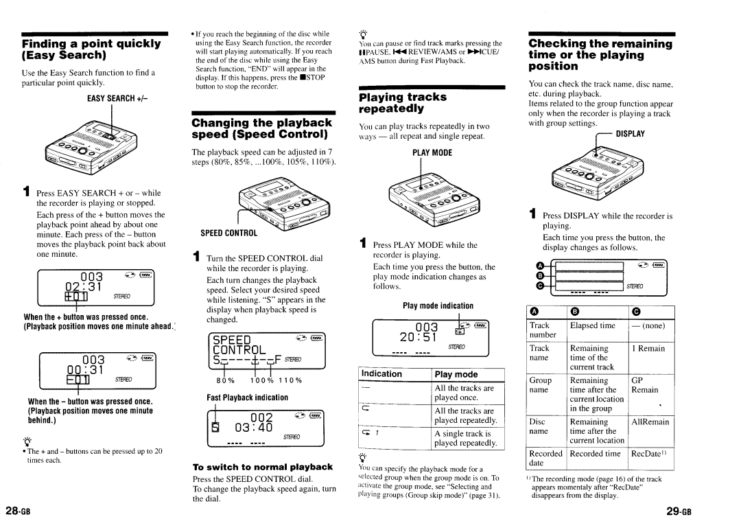 Sony MZ-B100 manual 