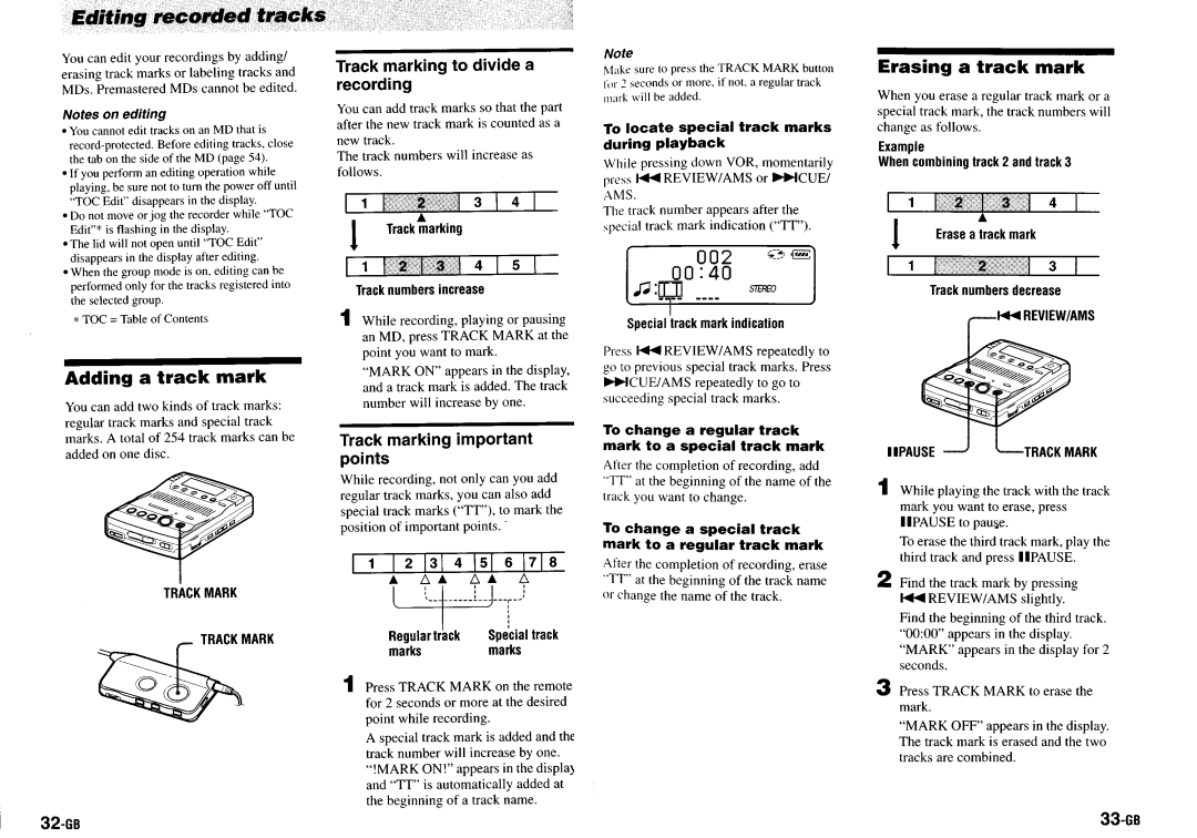 Sony MZ-B100 manual 