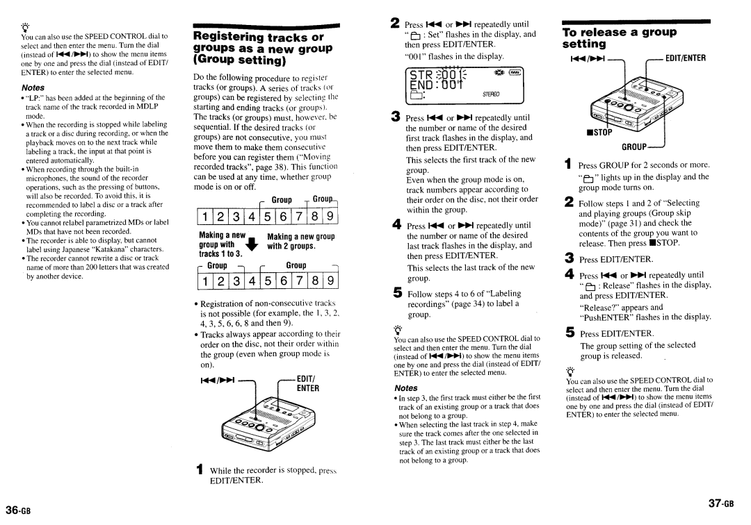 Sony MZ-B100 manual 