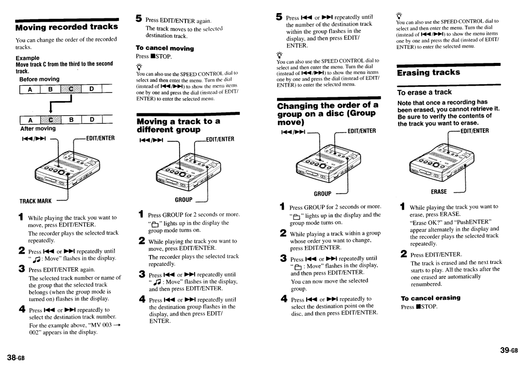 Sony MZ-B100 manual 