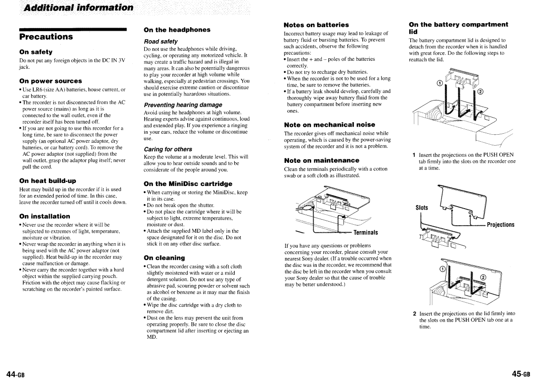 Sony MZ-B100 manual 