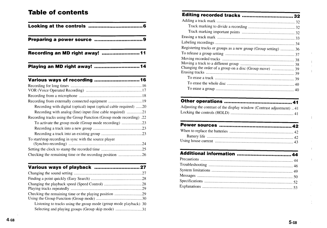 Sony MZ-B100 manual 