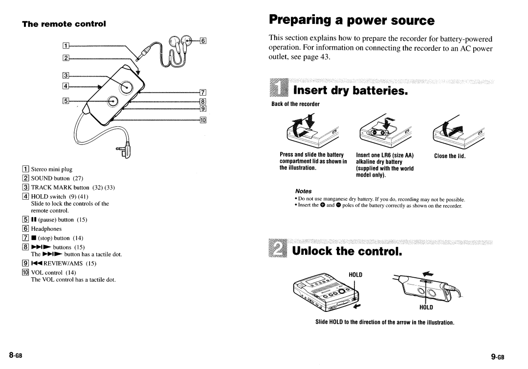 Sony MZ-B100 manual 