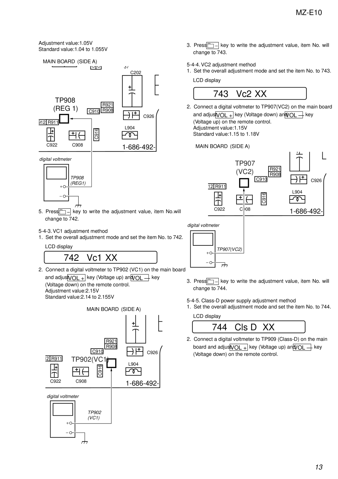 Sony MZ-E10 service manual 743 Vc2, 742 Vc1, Cls D 