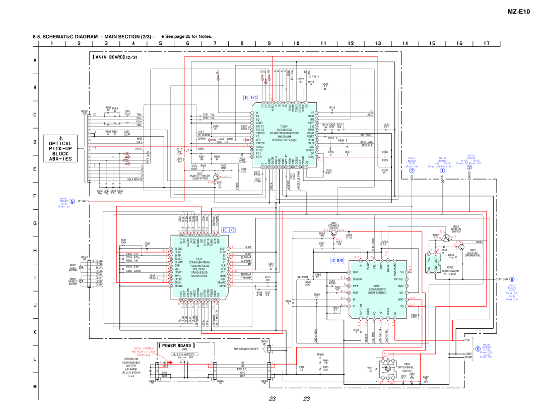 Sony MZ-E10 service manual SCHEMATIzC DIAGRAM - MAIN /3, See page 25 for Notes 
