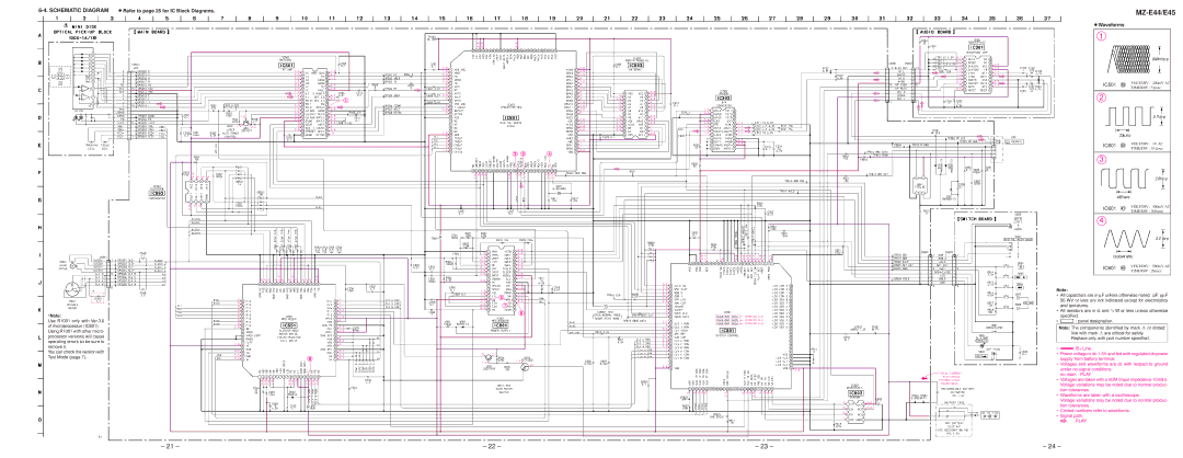 Sony MZ-E45 specifications Schematic Diagram r Refer to page 25 for IC Block Diagrams, Waveforms 