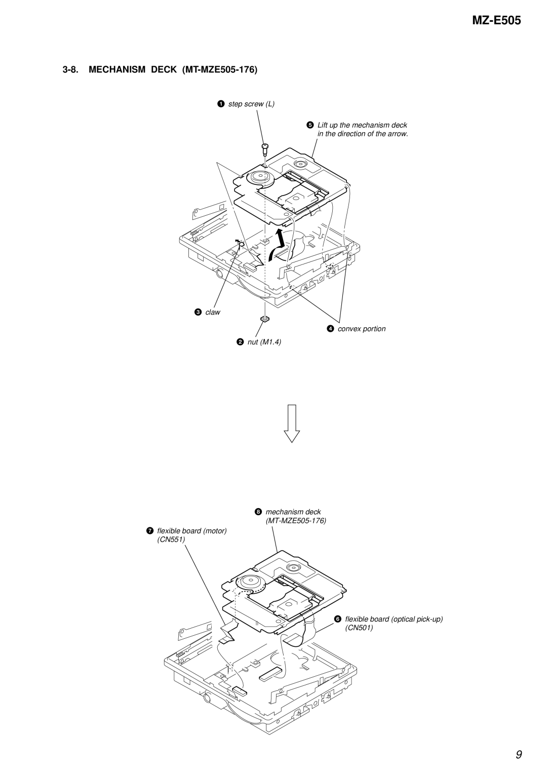 Sony MZ-E505 service manual Mechanism Deck MT-MZE505-176 