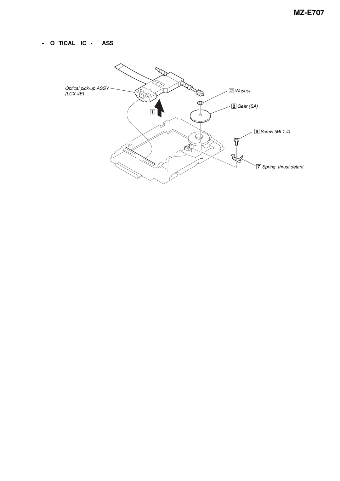 Sony MZ-E707 service manual Optical PICK-UP Assy 