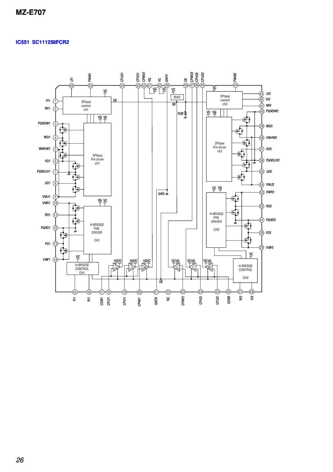 Sony MZ-E707 service manual IC551 SC111258FCR2 