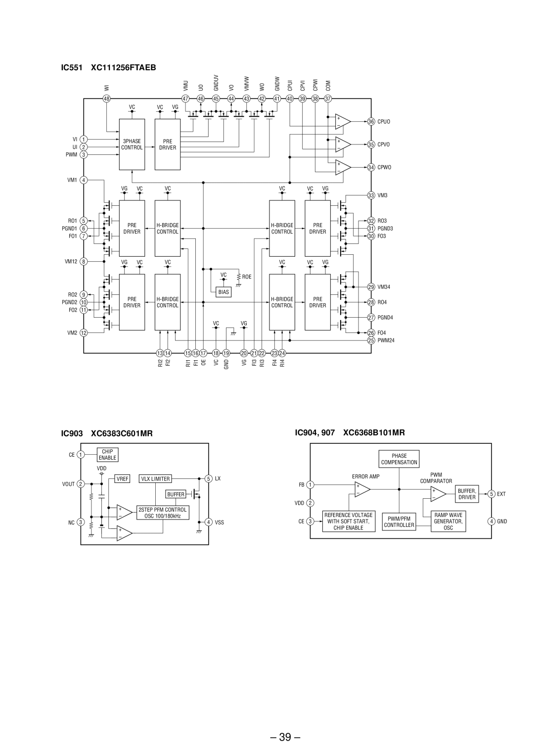 Sony MZ-E800 service manual IC551, IC903 XC6383C601MR IC904 XC6368B101MR 