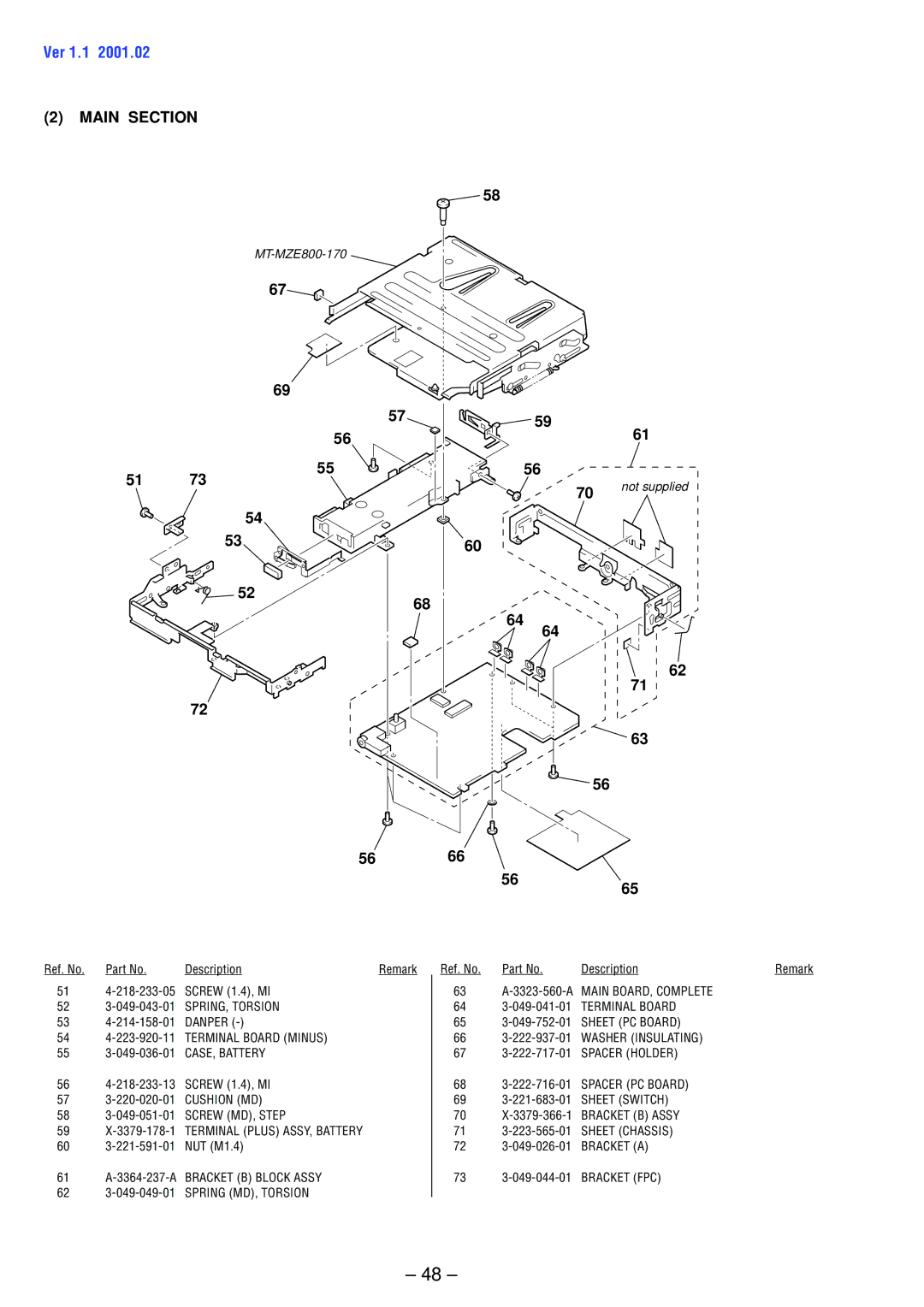 Sony MZ-E800 service manual Main Section, 5666 