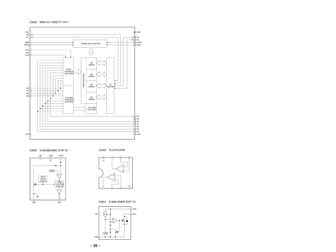 Sony MZ-E90 service manual IC602 MN41X17400CTT-10T1, IC903 S-8328E20MC-EYA-T2, IC552, IC803 