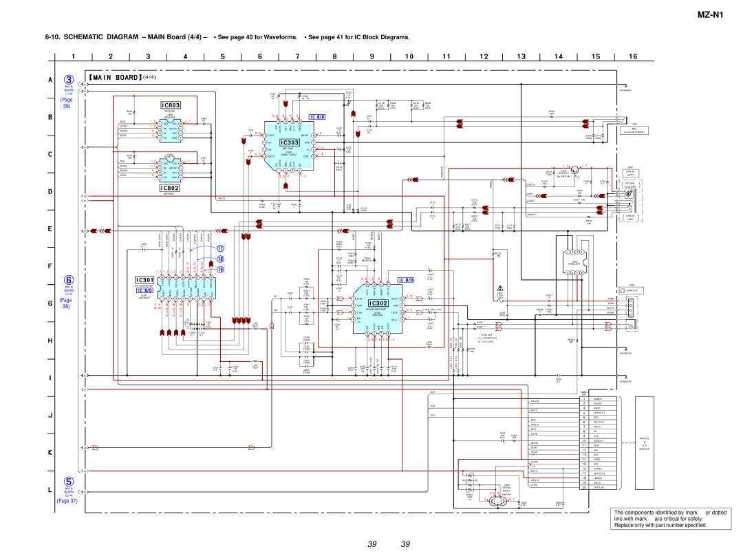 Sony MZ-N1 service manual Components identified by mark 0or dotted 