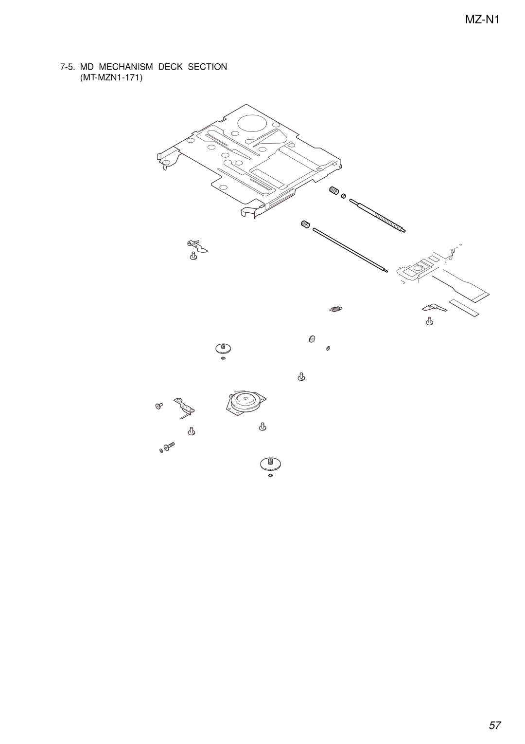 Sony MZ-N1 service manual MD Mechanism Deck Section MT-MZN1-171 