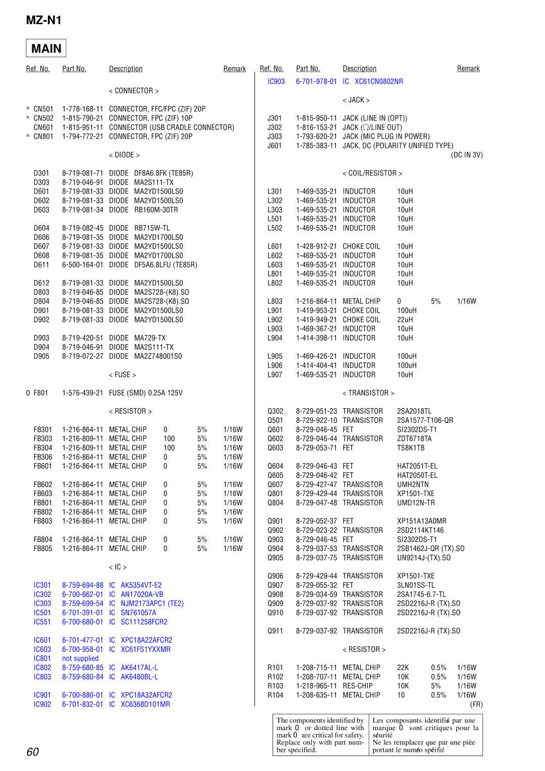 Sony service manual MZ-N1 Main, Diode 