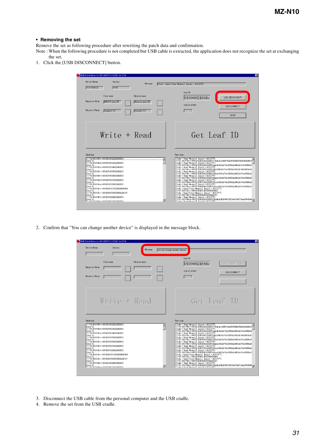 Sony MZ-N10 service manual Removing the set 