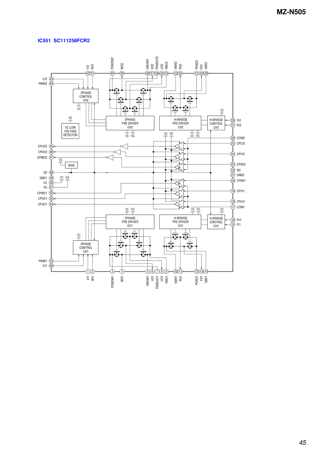 Sony MZ-N505 service manual IC551 SC111258FCR2 