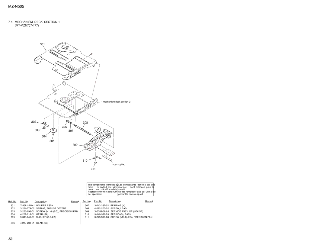 Sony MZ-N505 service manual 301 