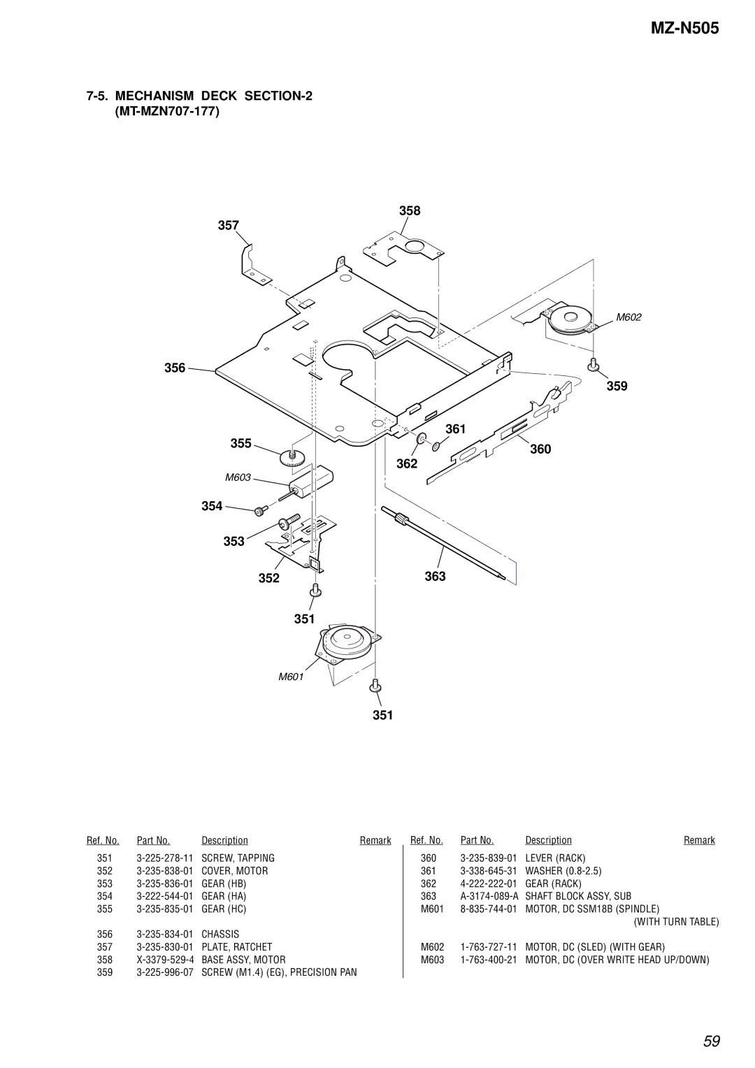 Sony MZ-N505 service manual 353 