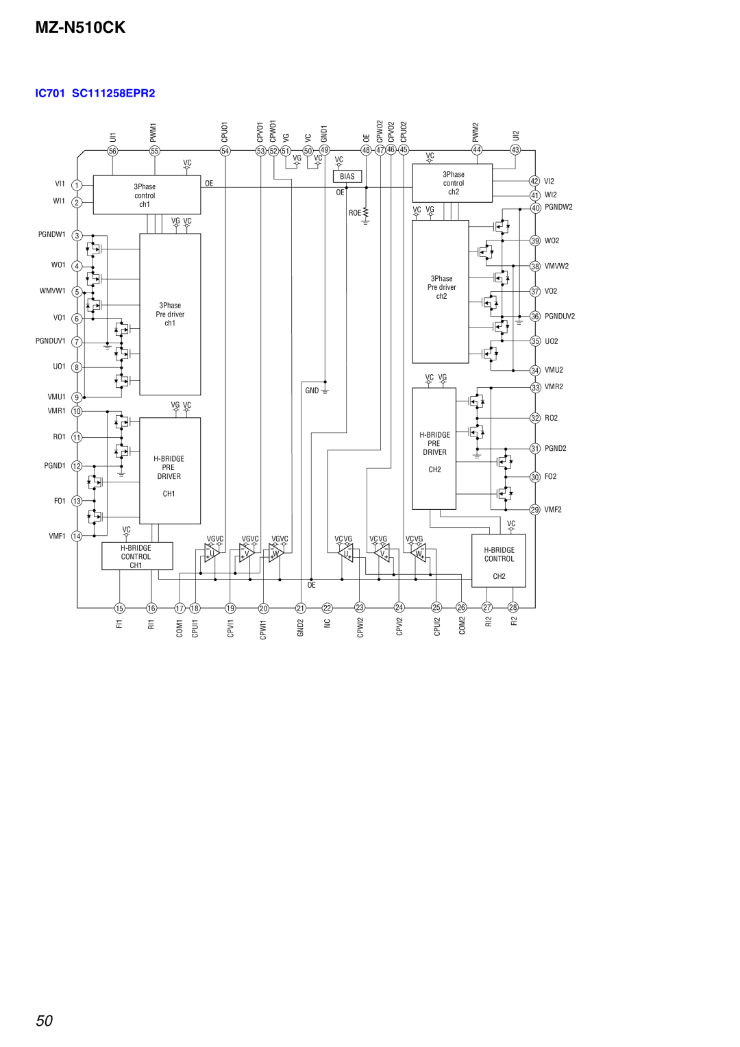 Sony MZ-N510CK service manual IC701 SC111258EPR2 