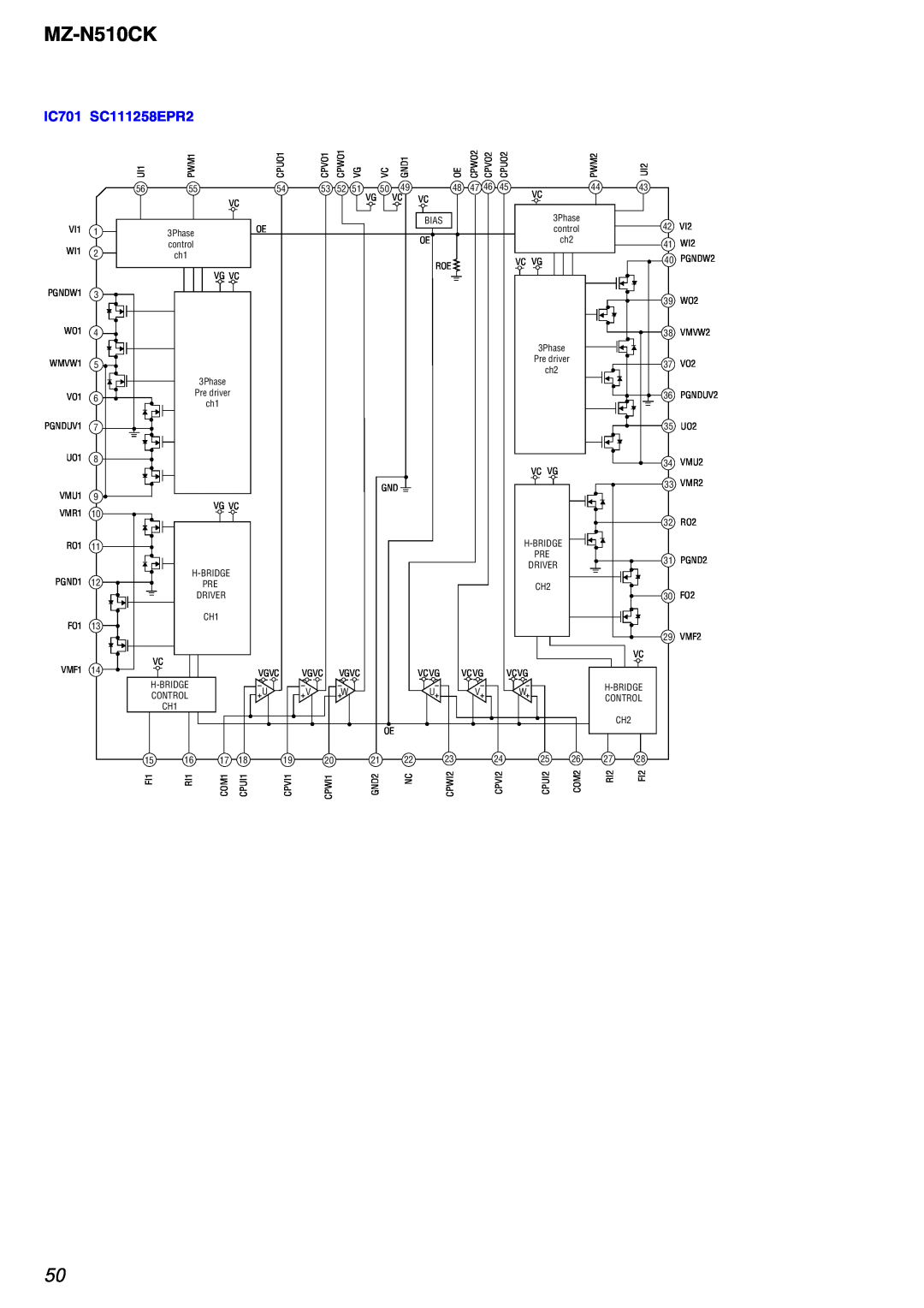 Sony MZ-N510CK service manual IC701 SC111258EPR2 