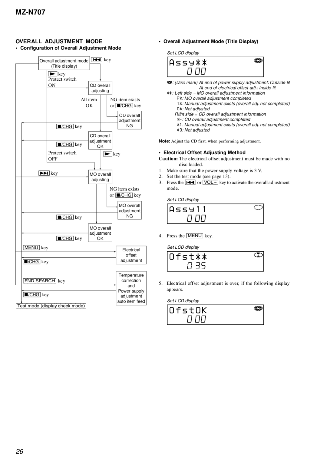 Sony MZ-N707 service manual S y * * 0, S y 1, S t 