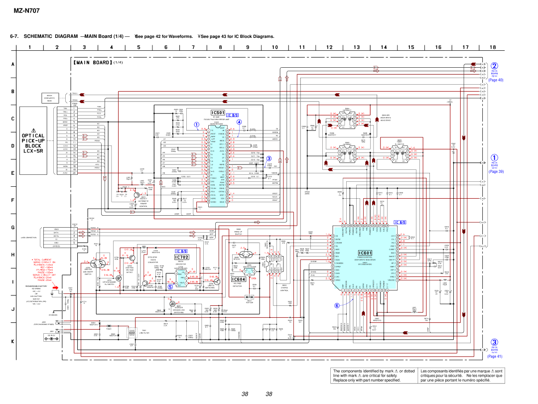 Sony MZ-N707 service manual Components identified by mark 0or dotted 