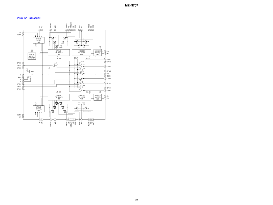 Sony MZ-N707 service manual IC551 SC111258FCR2 