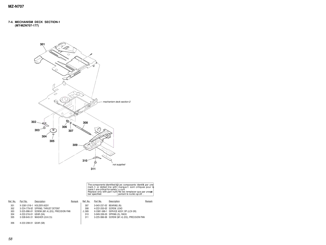 Sony MZ-N707 service manual 301 