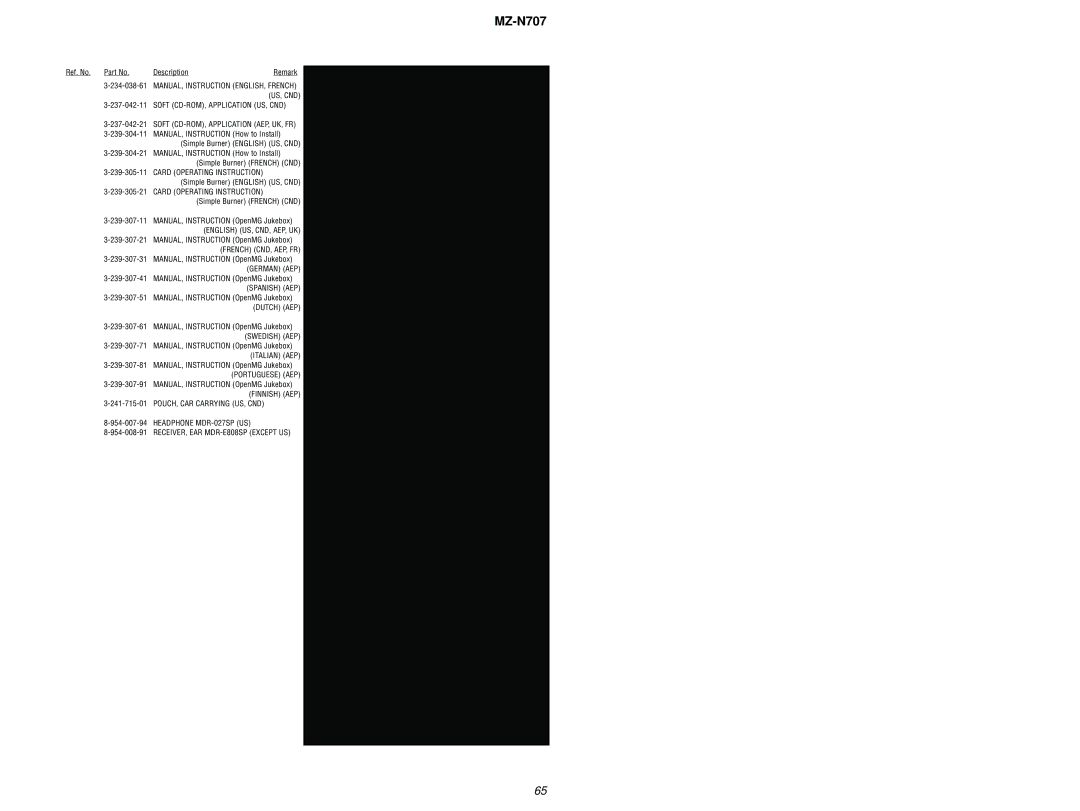 Sony MZ-N707 service manual Card Operating Instruction 