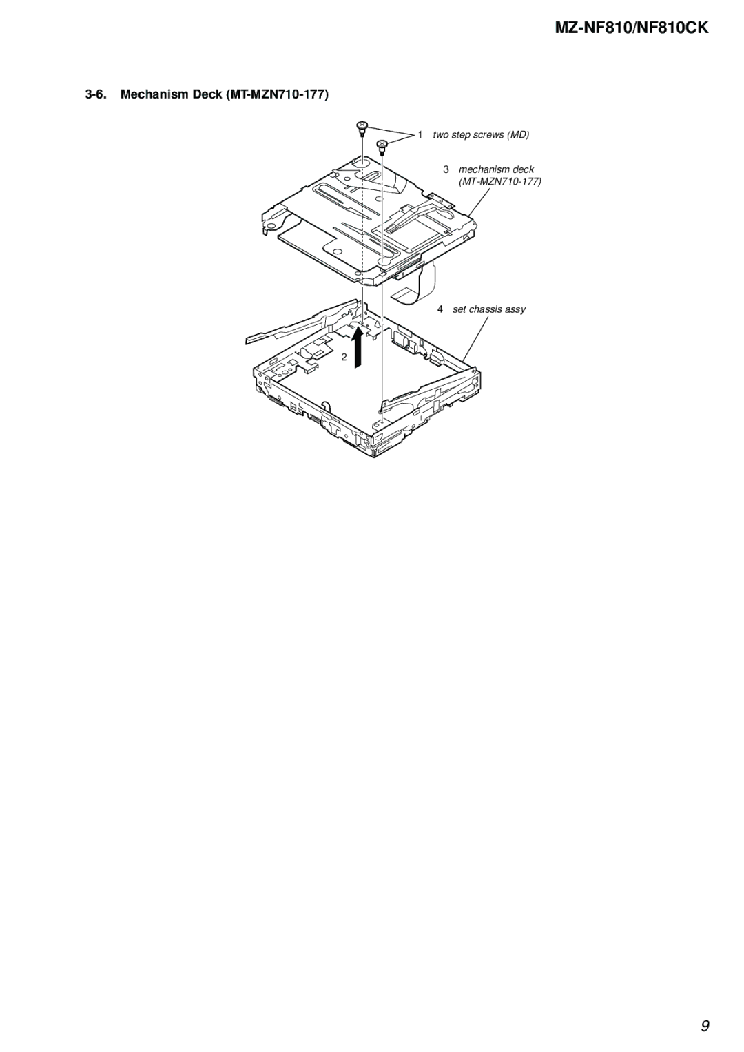 Sony MZ-NF810 service manual Mechanism Deck MT-MZN710-177 