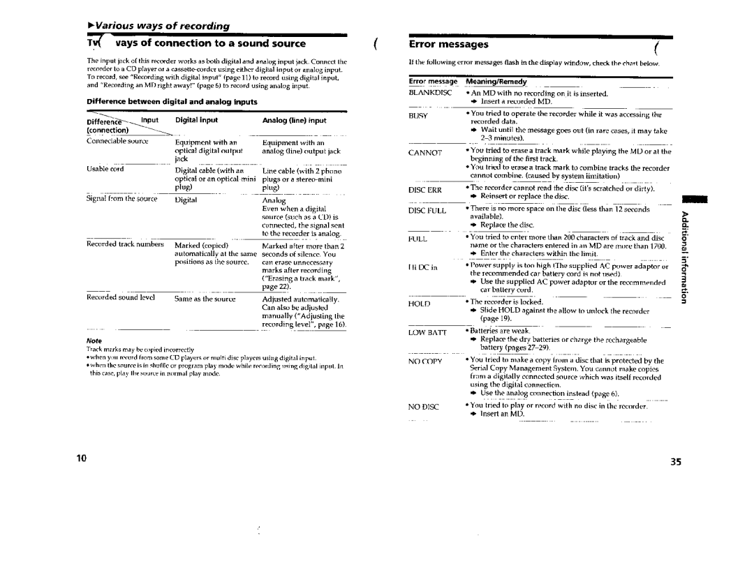 Sony MZ-R3 manual 