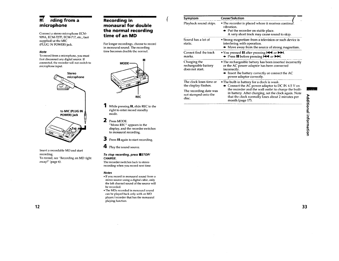 Sony MZ-R3 manual 