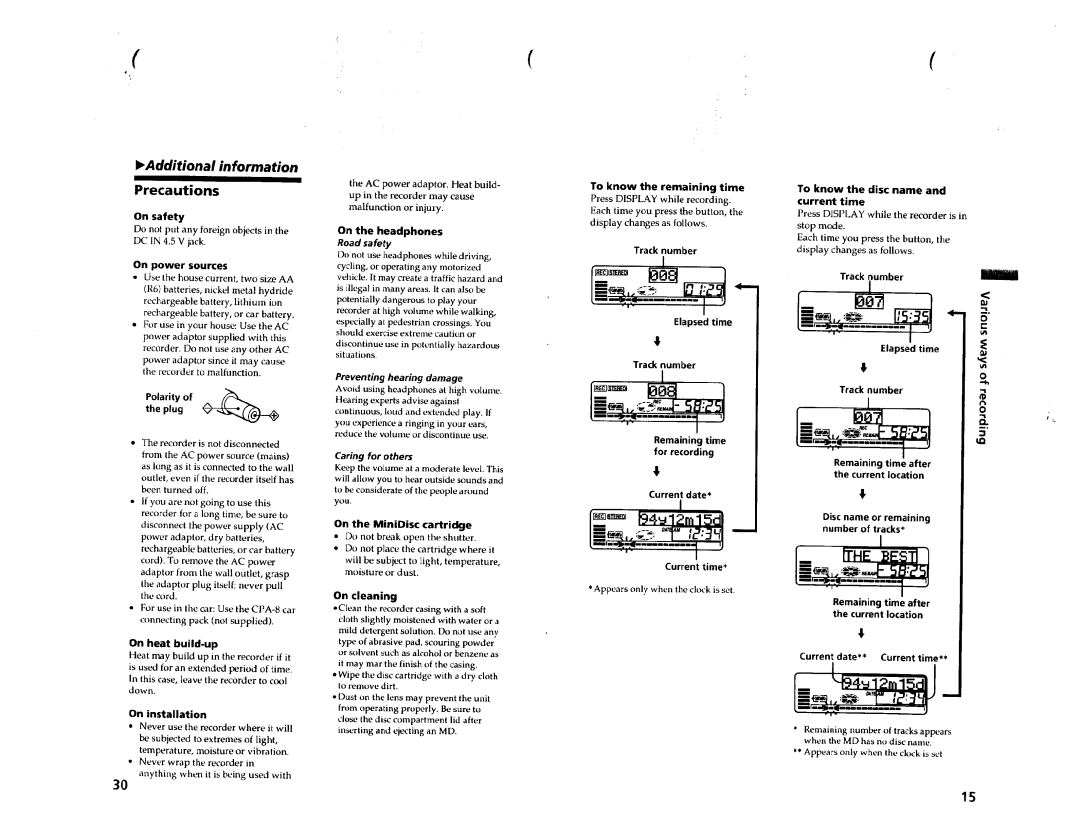 Sony MZ-R3 manual 
