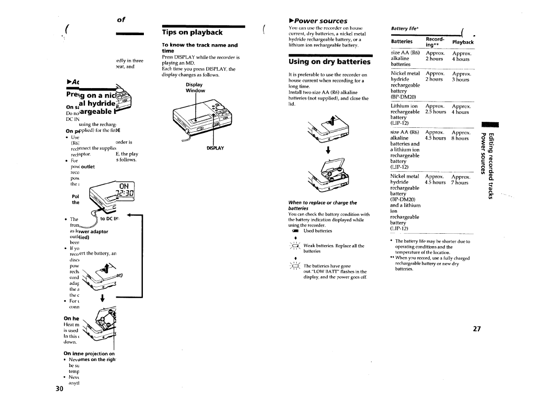 Sony MZ-R3 manual 