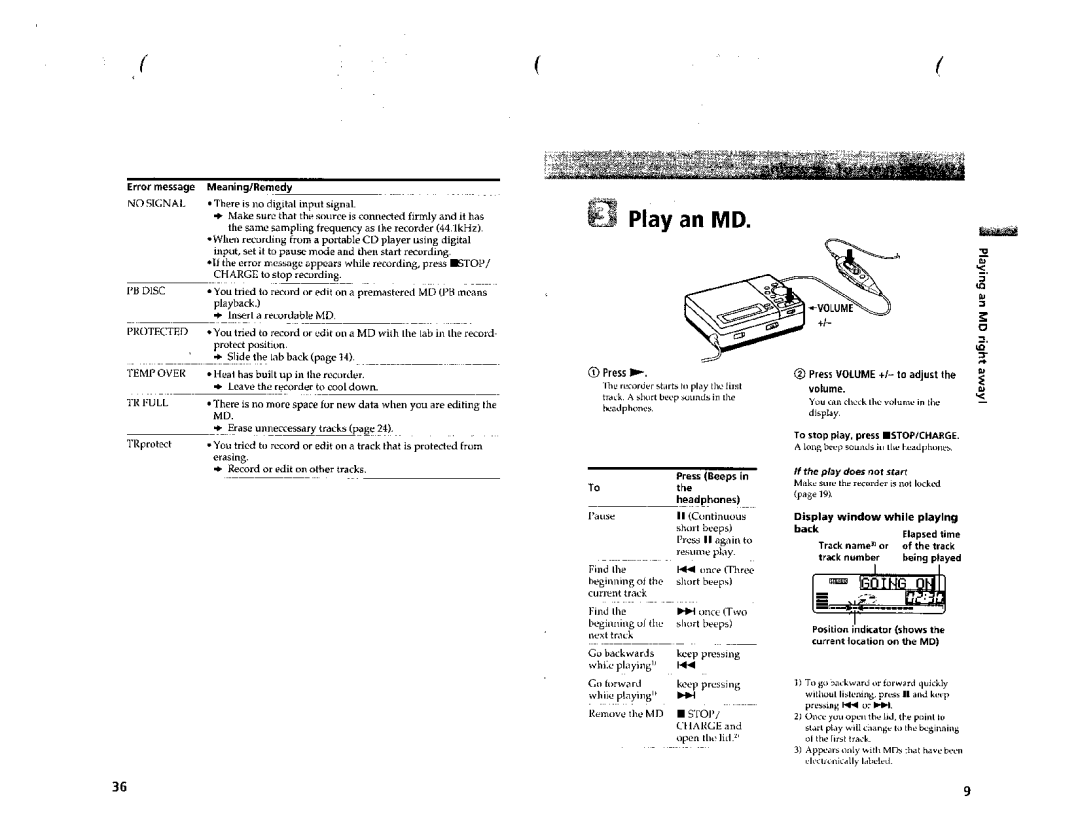 Sony MZ-R3 manual 
