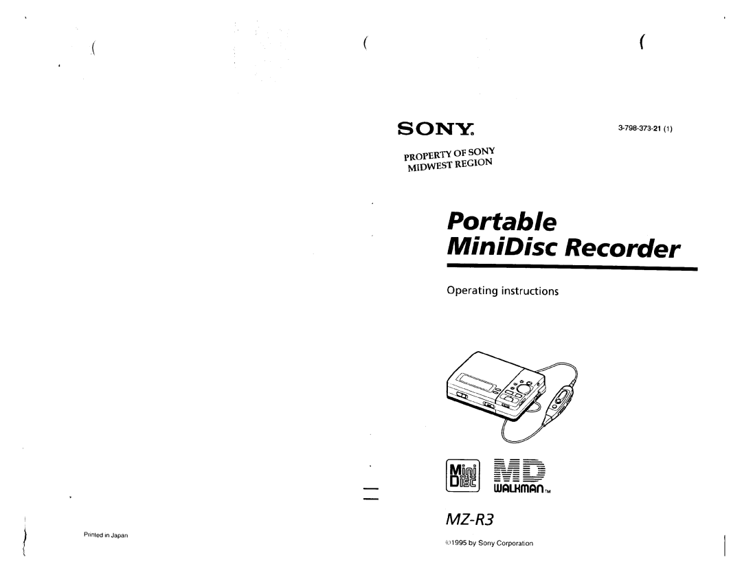 Sony MZ-R3 manual 