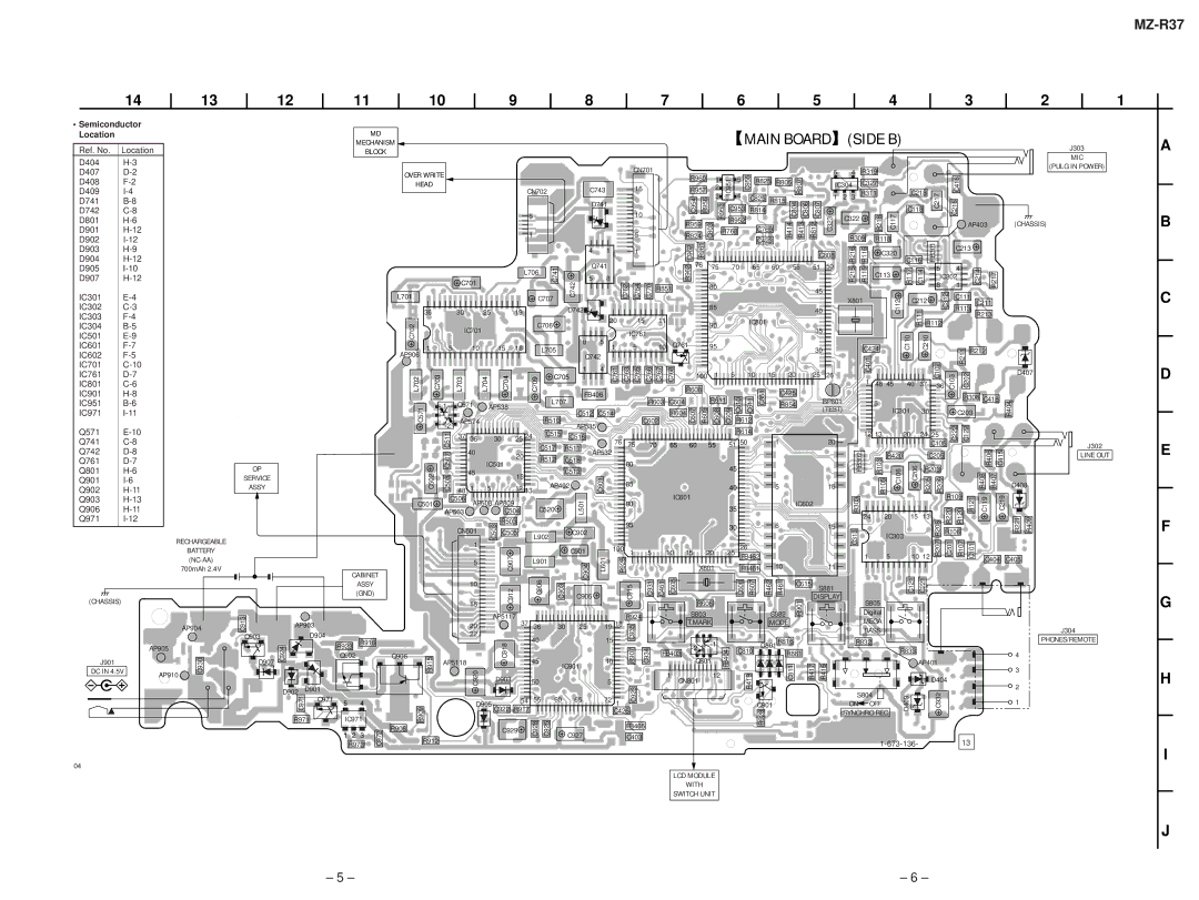 Sony MZ-R37 specifications Main Board 