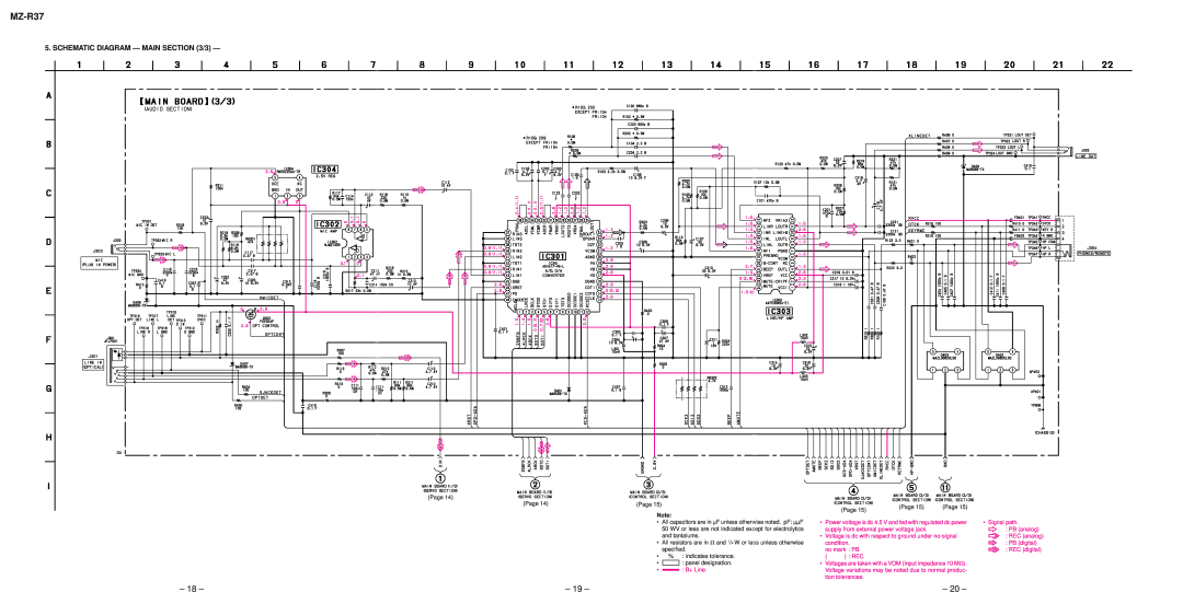 Sony MZ-R37 specifications SCHEMATIC DIAGRAM — MAIN /3, 19, 20 